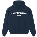 Penrith Panthers hoodie – navy men's hoodie with white Penrith Panthers letters and Players Couture logo on the chest