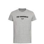 Pep Guardiola t-shirt – grey kids' t-shirt with black Pep Guardiola letters and Players Couture logo on the chest