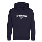 Pep Guardiola hoodie – navy kids' hoodie with white Pep Guardiola letters and Players Couture logo on the chest
