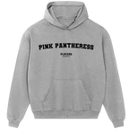 Pink Pantheress hoodie – pink men's hoodie with black Pink Pantheress letters and Players Couture logo on the chest