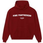 Pink Pantheress hoodie – pink men's hoodie with black Pink Pantheress letters and Players Couture logo on the chest