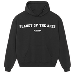 Planet Of The Apes hoodie – black men's hoodie with white Planet Of The Apes letters and Players Couture logo on the chest