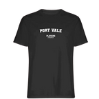 Port Vale t-shirt – black men's t-shirt with white Port Vale letters and Players Couture logo on the chest