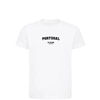 Portugal t-shirt – white kids' t-shirt with black Portugal letters and Players Couture logo on the chest
