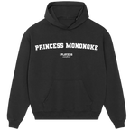 Princess Mononoke hoodie – black men's hoodie with white Princess Mononoke letters and Players Couture logo on the chest