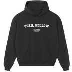 Quail Hollow hoodie – black men's hoodie with white Quail Hollow letters and Players Couture logo on the chest