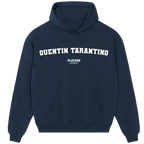 Quentin Tarantino hoodie – navy men's hoodie with white Quentin Tarantino letters and Players Couture logo on the chest