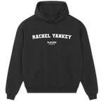 Rachel Yankey hoodie – black men's hoodie with white Rachel Yankey letters and Players Couture logo on the chest