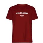 Red Dragons t-shirt – red men's t-shirt with white Red Dragons letters and Players Couture logo on the chest