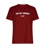 Retief Goosen t-shirt – red men's t-shirt with white Retief Goosen letters and Players Couture logo on the chest