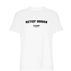 Retief Goosen t-shirt – white men's t-shirt with black Retief Goosen letters and Players Couture logo on the chest