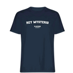 Rey Mysterio t-shirt – navy men's t-shirt with white Rey Mysterio letters and Players Couture logo on the chest