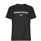 Richard Hadlee t-shirt – black men's t-shirt with white Richard Hadlee letters and Players Couture logo on the chest