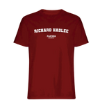 Richard Hadlee t-shirt – red men's t-shirt with white Richard Hadlee letters and Players Couture logo on the chest