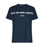 RicK The Model Martel t-shirt – navy men's t-shirt with white RicK The Model Martel letters and Players Couture logo on the