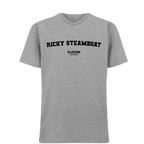 Ricky Steamboat t-shirt – grey men's t-shirt with black Ricky Steamboat letters and Players Couture logo on the chest