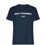 Ricky Steamboat t-shirt – navy men's t-shirt with white Ricky Steamboat letters and Players Couture logo on the chest