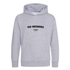 Rio Ngumoha hoodie – grey kids' hoodie with black Rio Ngumoha letters and Players Couture logo on the chest