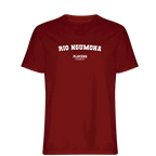 Rio Ngumoha t-shirt – red men's t-shirt with white Rio Ngumoha letters and Players Couture logo on the chest
