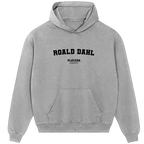 Roald Dahl hoodie – grey men's hoodie with black Roald Dahl letters and Players Couture logo on the chest