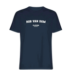 Rob Van Dam t-shirt – navy men's t-shirt with white Rob Van Dam letters and Players Couture logo on the chest