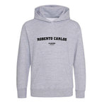 Roberto Carlos hoodie – grey kids' hoodie with black Roberto Carlos letters and Players Couture logo on the chest