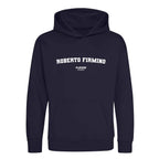 Roberto Firmino hoodie – navy kids' hoodie with white Roberto Firmino letters and Players Couture logo on the chest