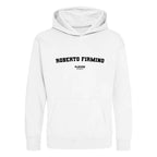 Roberto Firmino hoodie – white kids' hoodie with black Roberto Firmino letters and Players Couture logo on the chest