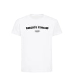 Roberto Firmino t-shirt – white kids' t-shirt with black Roberto Firmino letters and Players Couture logo on the chest