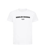 Ronaldo Nazário t-shirt – white kids' t-shirt with black Ronaldo Nazário letters and Players Couture logo on the chest