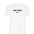 Rosa Parks t-shirt – white men's t-shirt with black Rosa Parks letters and Players Couture logo on the chest