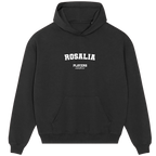 Rosalia hoodie – black men's hoodie with white Rosalia letters and Players Couture logo on the chest