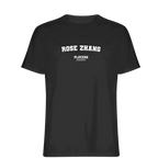 Rose Zhang t-shirt – black men's t-shirt with white Rose Zhang letters and Players Couture logo on the chest