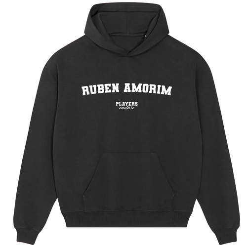 Ruben Amorim hoodie – black men's hoodie with white Ruben Amorim letters and Players Couture logo on the chest