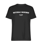 Ruturaj Gaikwad t-shirt – black men's t-shirt with white Ruturaj Gaikwad letters and Players Couture logo on the chest