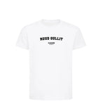 Ruud Gullit t-shirt – white kids' t-shirt with black Ruud Gullit letters and Players Couture logo on the chest