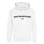 Ruud van Nistelrooy hoodie – white kids' hoodie with black Ruud van Nistelrooy letters and Players Couture logo on the chest