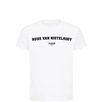 Ruud van Nistelrooy t-shirt – white kids' t-shirt with black Ruud van Nistelrooy letters and Players Couture logo on the