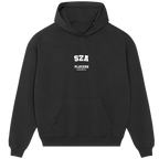 SZA hoodie – black men's hoodie with white SZA letters and Players Couture logo on the chest