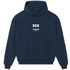 SZA hoodie – navy men's hoodie with white SZA letters and Players Couture logo on the chest