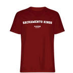 Sacramento Kings t-shirt – red men's t-shirt with white Sacramento Kings letters and Players Couture logo on the chest