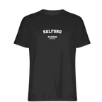 Salford t-shirt – black men's t-shirt with white Salford letters and Players Couture logo on the chest