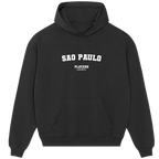 Sao Paulo hoodie – black men's hoodie with white Sao Paulo letters and Players Couture logo on the chest