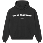 Sarah Silverman hoodie – black men's hoodie with white Sarah Silverman letters and Players Couture logo on the chest
