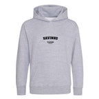 Savinho hoodie – grey kids' hoodie with black Savinho letters and Players Couture logo on the chest