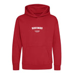 Savinho hoodie – red kids' hoodie with white Savinho letters and Players Couture logo on the chest