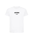 Savinho t-shirt – white kids' t-shirt with black Savinho letters and Players Couture logo on the chest