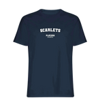 Scarlets t-shirt – navy men's t-shirt with white Scarlets letters and Players Couture logo on the chest
