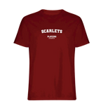 Scarlets t-shirt – red men's t-shirt with white Scarlets letters and Players Couture logo on the chest
