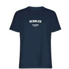 Scholes t-shirt – navy men's t-shirt with white Scholes letters and Players Couture logo on the chest